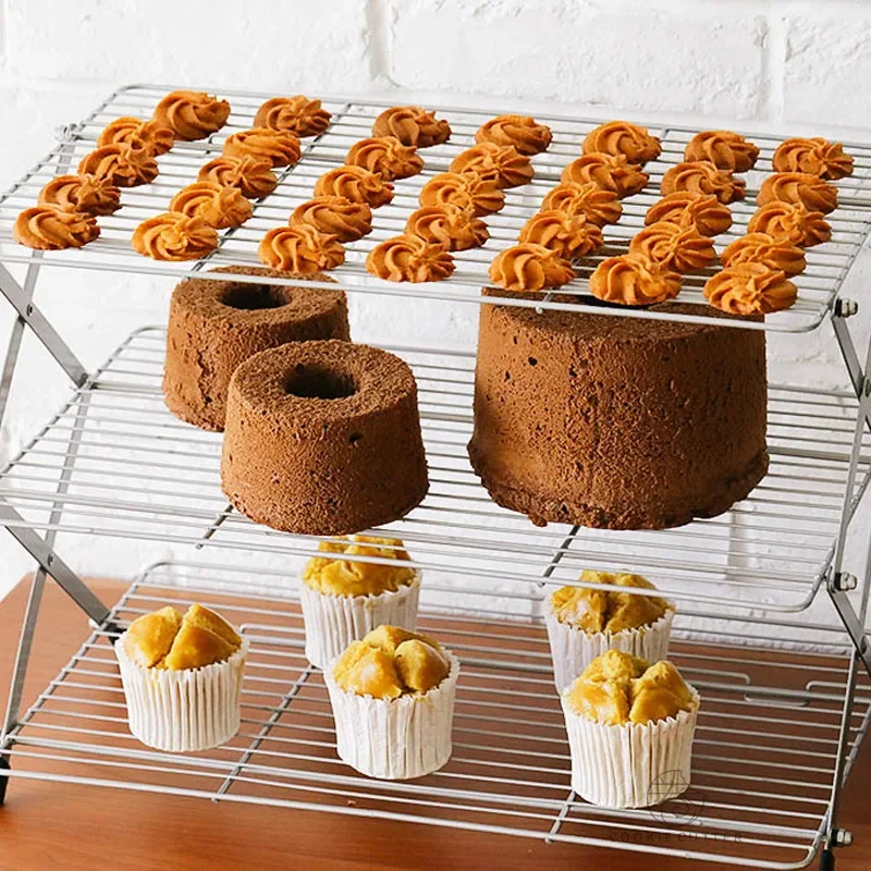 Kitchen Baking Rack - Faltbares, mehrschichtiges Kuchen-Kühlregal, antihaftbeschichtet, Wärmeableitung, Gebäck,