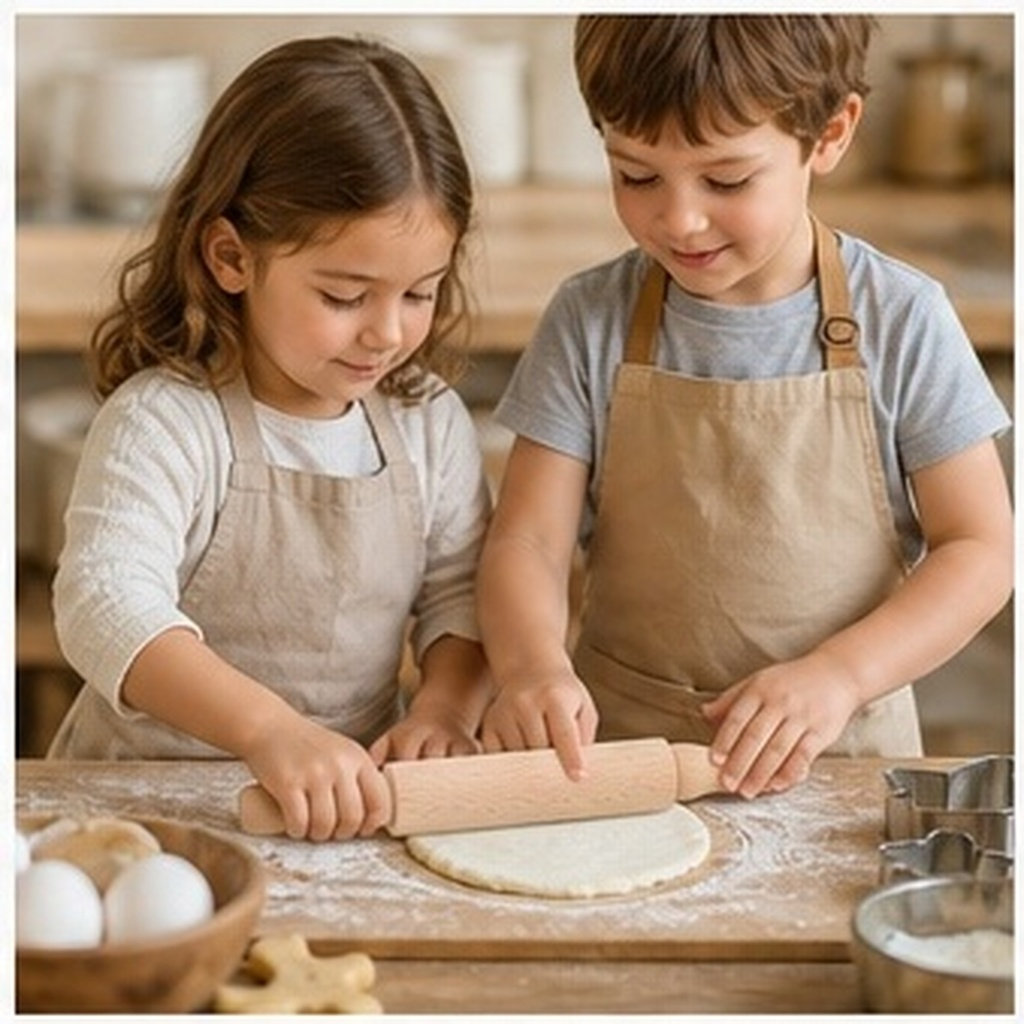 Kitchen Roller Baking - Holz-Mini-Teigroller zum Backen, Weihnachten, 23 cm,