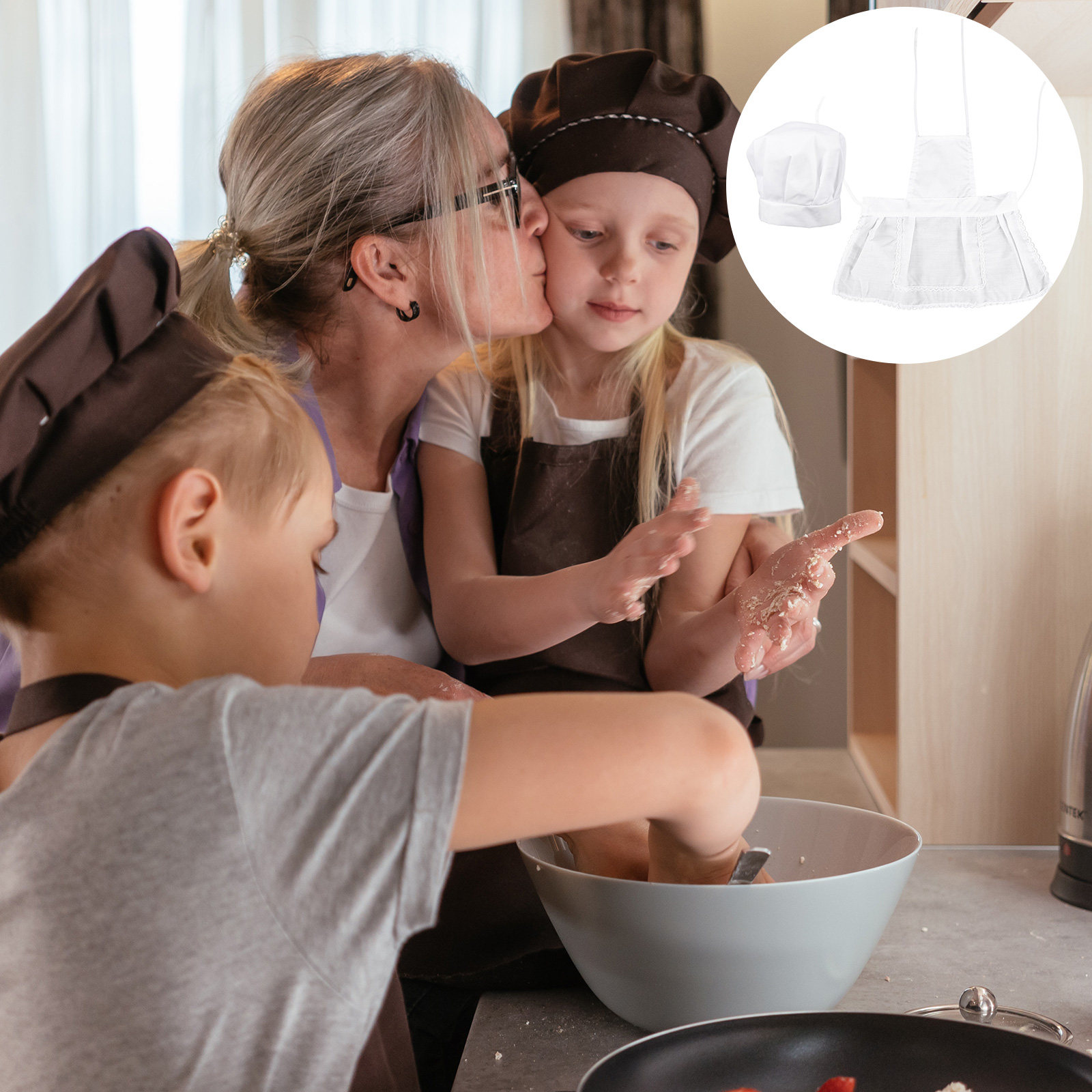 1 Set Kinder-Kochmütze und -Sc – Kitchen Kids Baking Set Bewertung und Preis