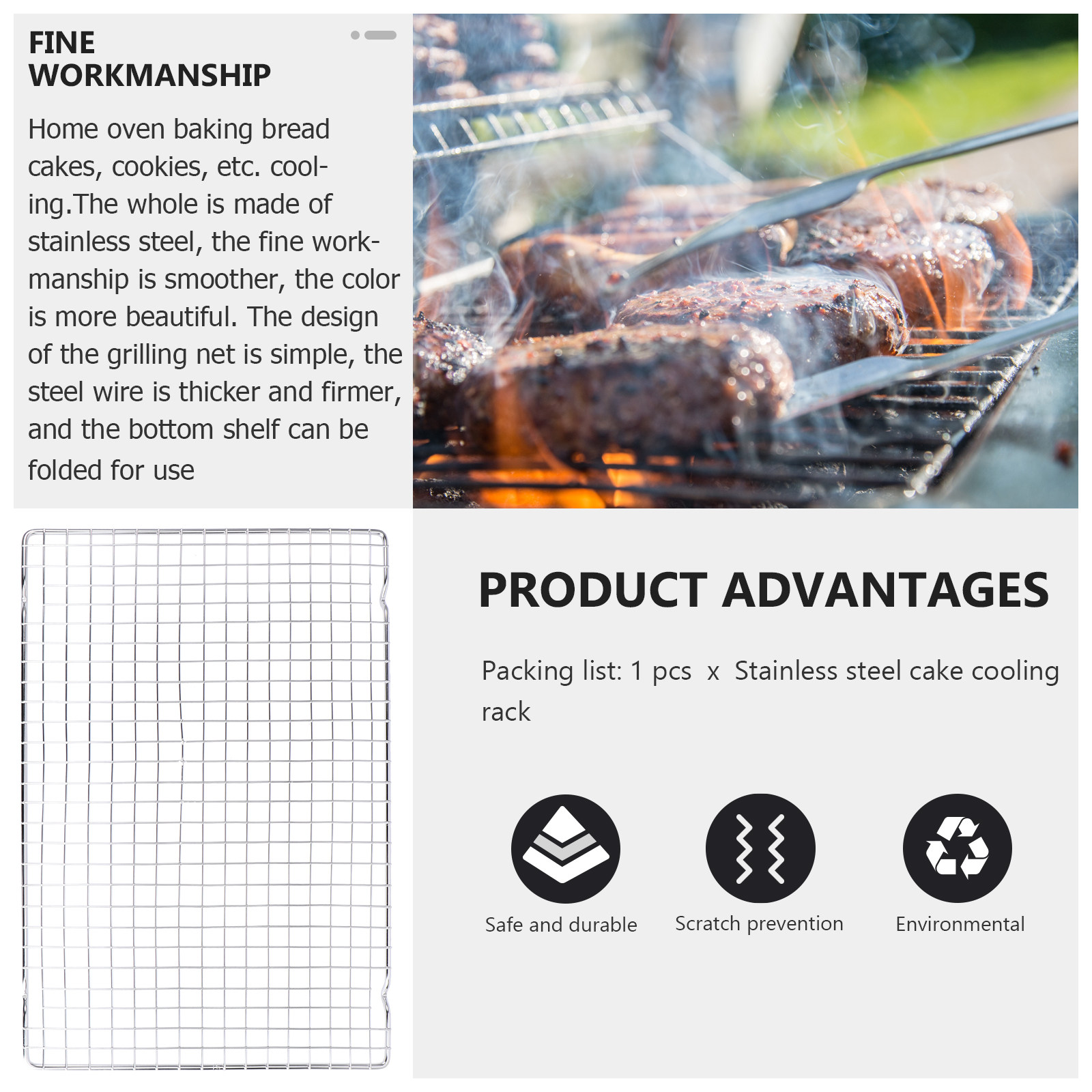 1 Stück Backkühlrost, Edelstah – Kitchen Baking Rack Bewertung und Preis